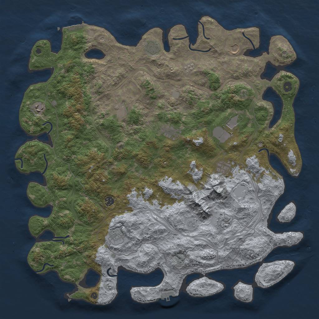 Rust Map: Procedural Map, Size: 5000, Seed: 99318, 20 Monuments