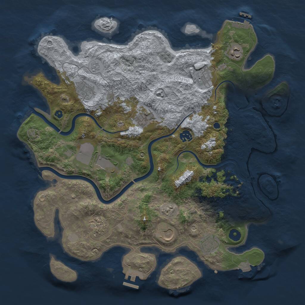 Rust Map: Procedural Map, Size: 3850, Seed: 1531152979, 16 Monuments
