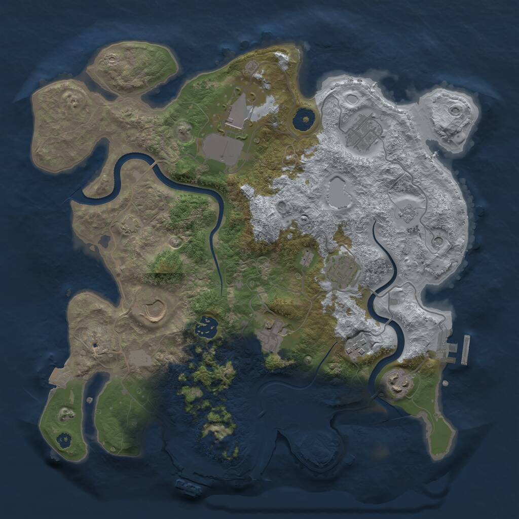 Rust Map: Procedural Map, Size: 3500, Seed: 1981443017, 14 Monuments