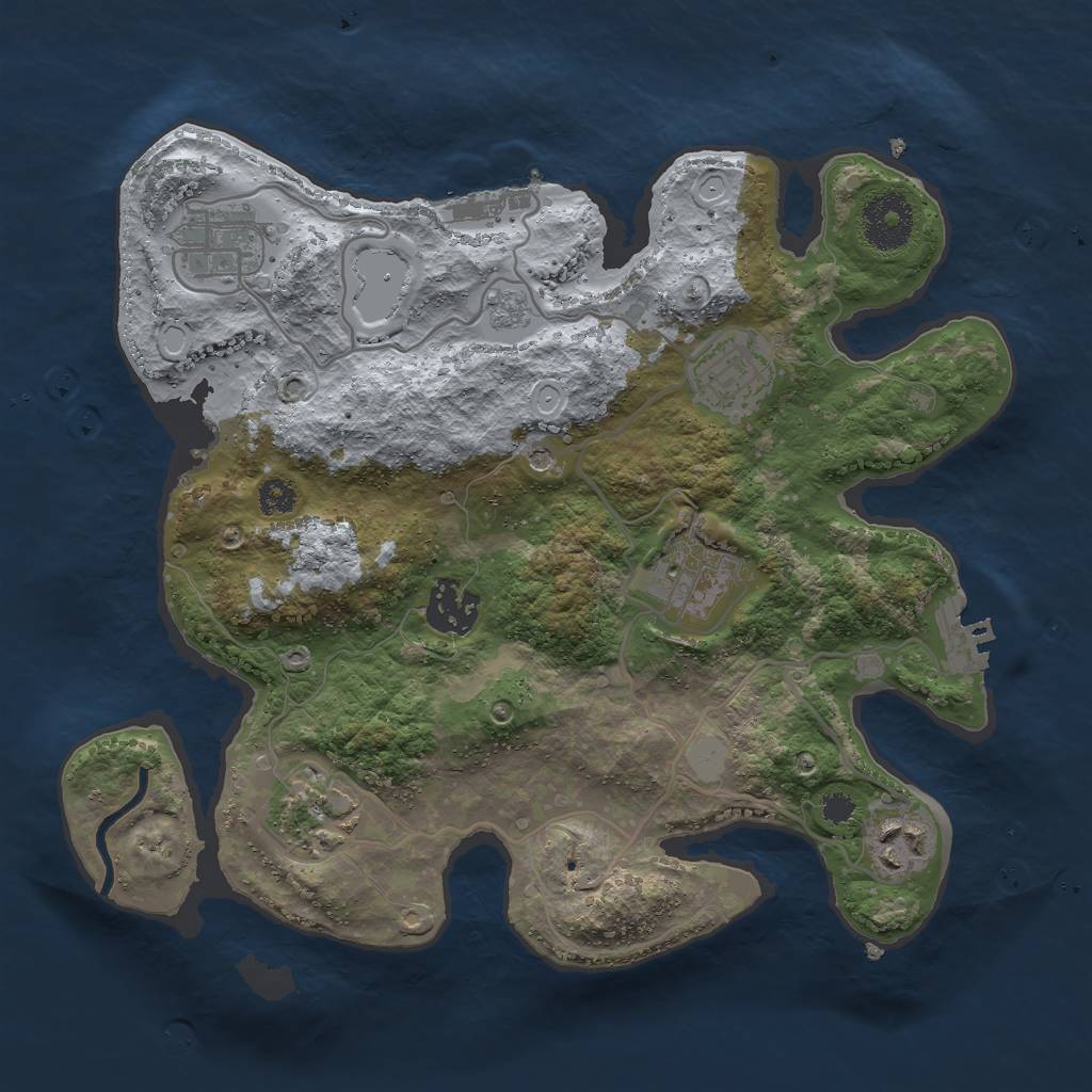 Rust Map: Procedural Map, Size: 3000, Seed: 19885, 15 Monuments
