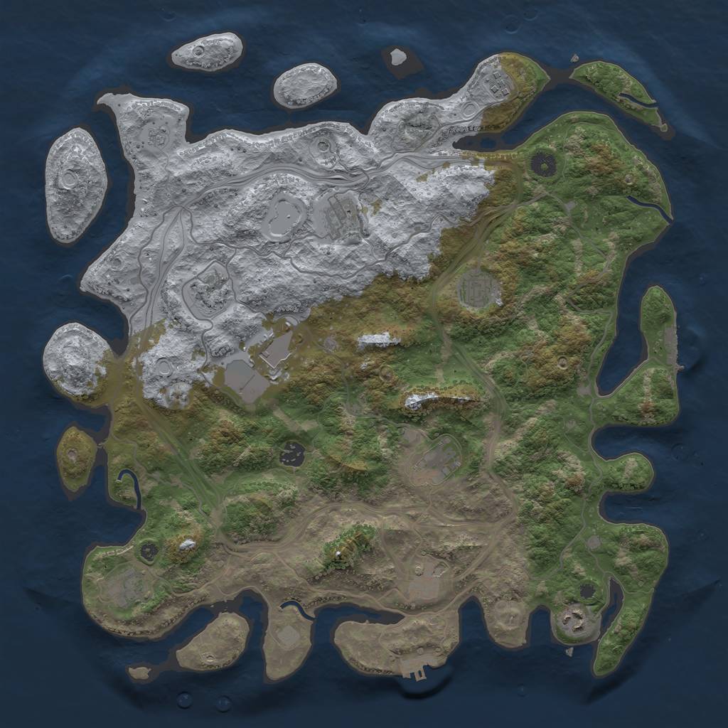 Rust Map: Procedural Map, Size: 4300, Seed: 1154699846, 19 Monuments