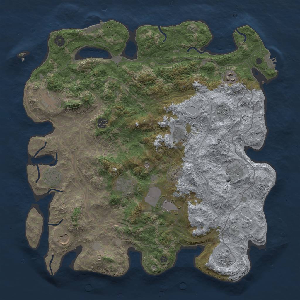 Rust Map: Procedural Map, Size: 4250, Seed: 1443961759, 20 Monuments