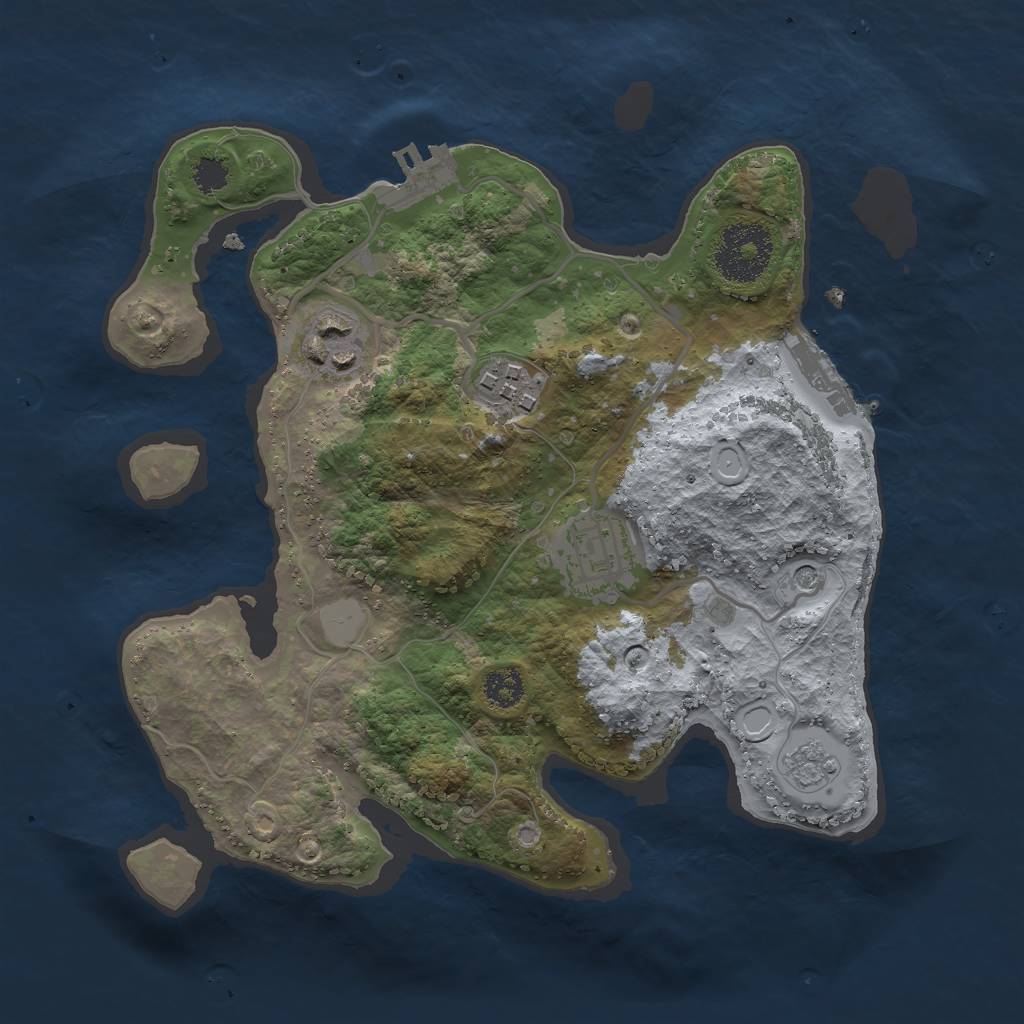 Rust Map: Procedural Map, Size: 2600, Seed: 744, 12 Monuments