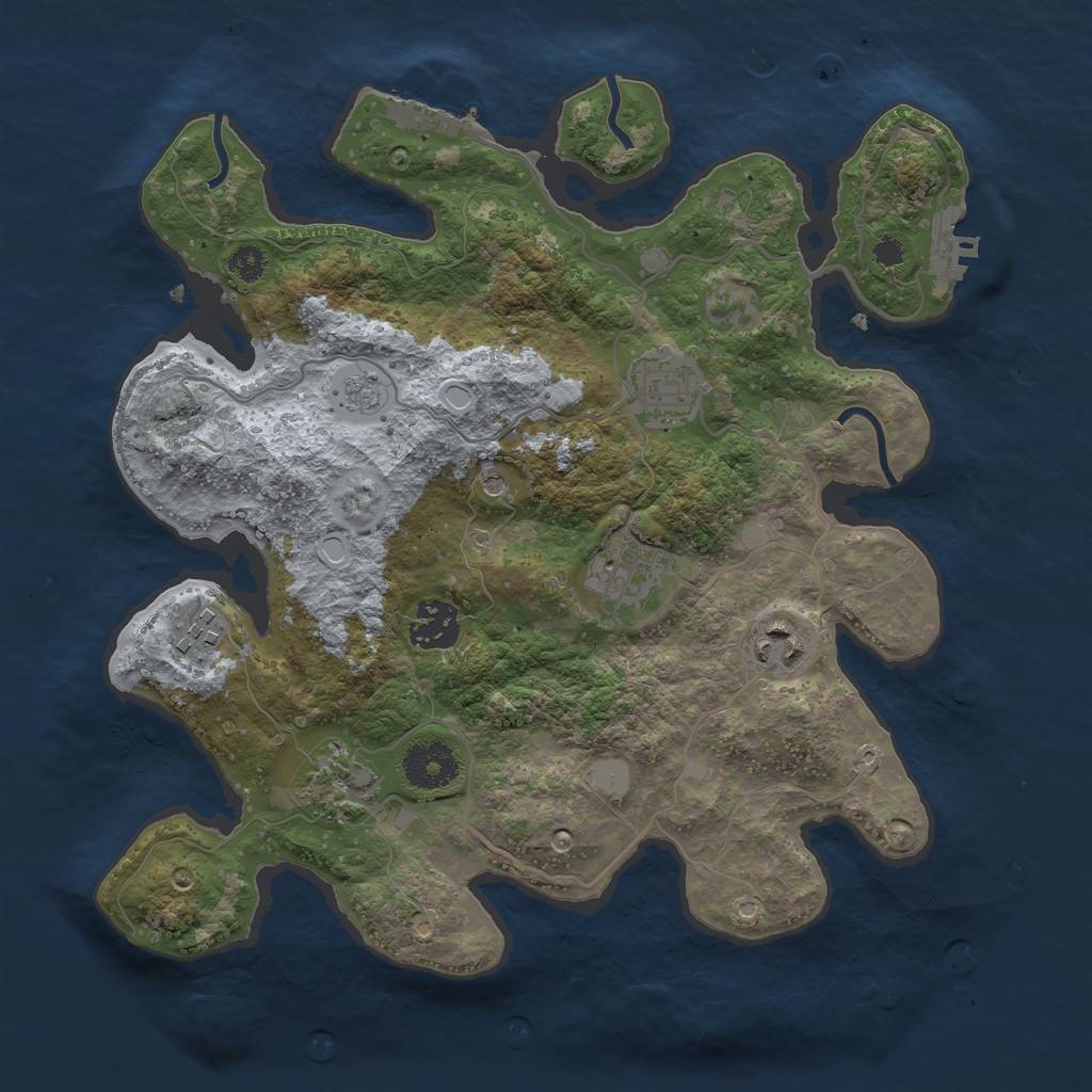 Rust Map: Procedural Map, Size: 3200, Seed: 513248513, 15 Monuments