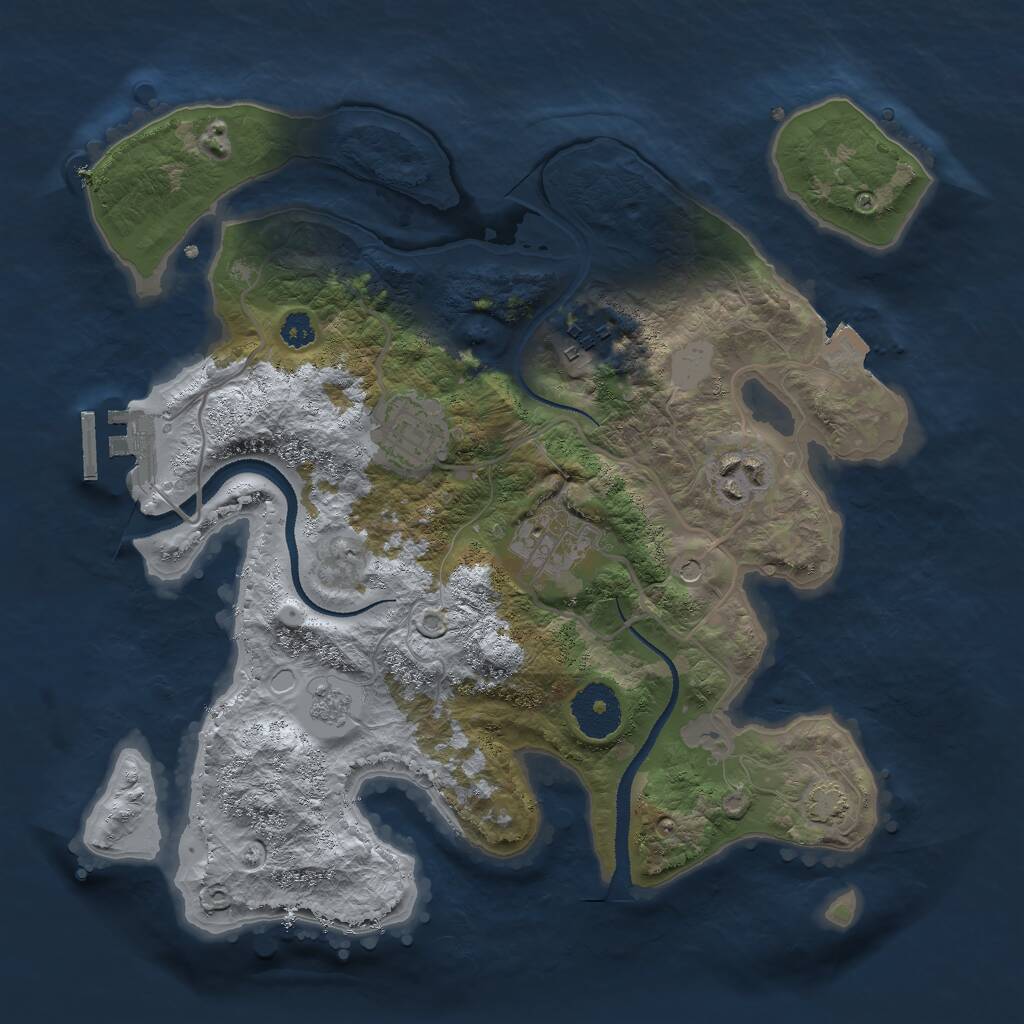 Rust Map: Procedural Map, Size: 3000, Seed: 88352204, 9 Monuments