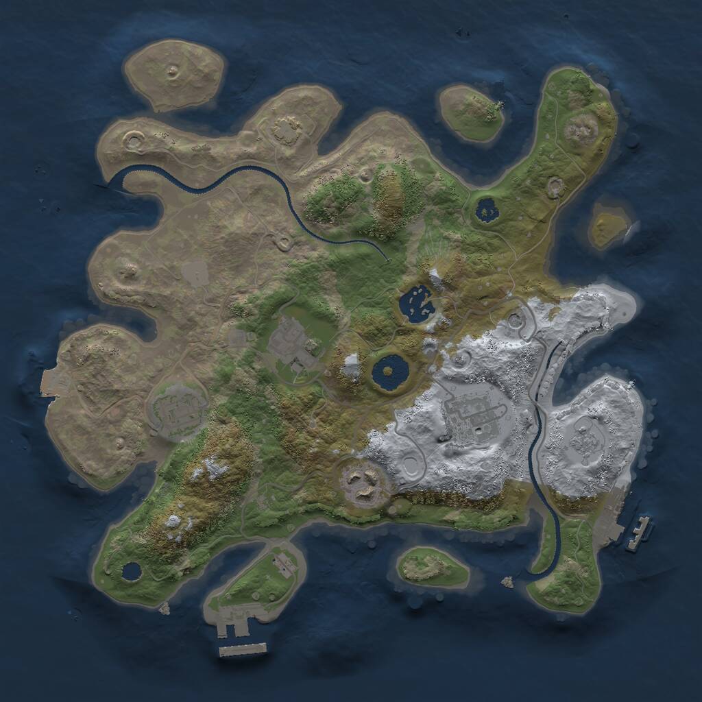 Rust Map: Procedural Map, Size: 3000, Seed: 2019809842, 11 Monuments