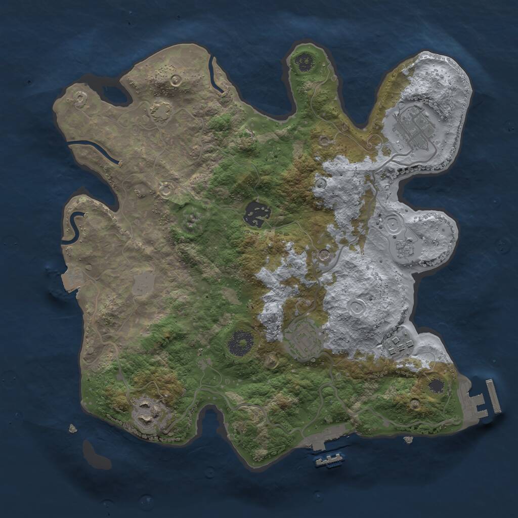 Rust Map: Procedural Map, Size: 3000, Seed: 450979694, 11 Monuments