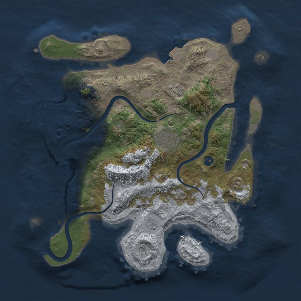 Rust Map: Procedural Map, Size: 3000, Seed: 63043119, 7 Monuments