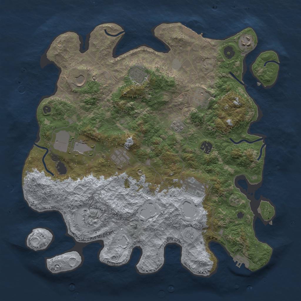 Rust Map: Procedural Map, Size: 3869, Seed: 941, 19 Monuments