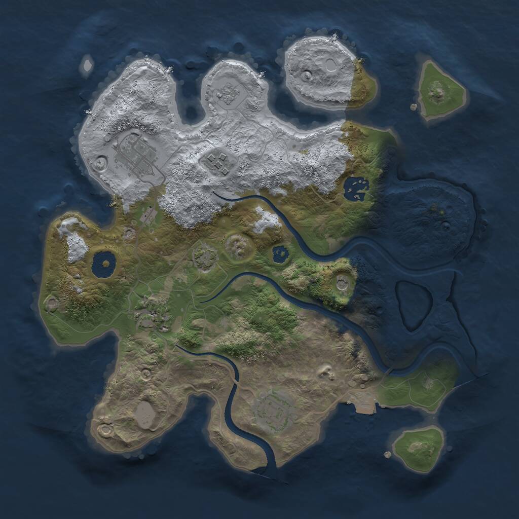 Rust Map: Procedural Map, Size: 3000, Seed: 718507935, 9 Monuments