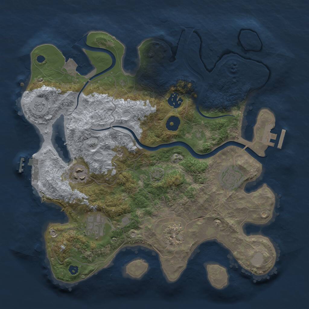 Rust Map: Procedural Map, Size: 3200, Seed: 50513020, 11 Monuments