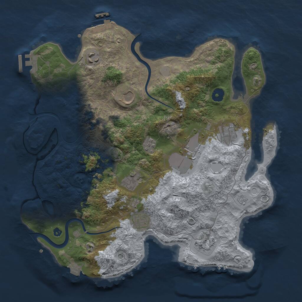 Rust Map: Procedural Map, Size: 3500, Seed: 1752768182, 14 Monuments