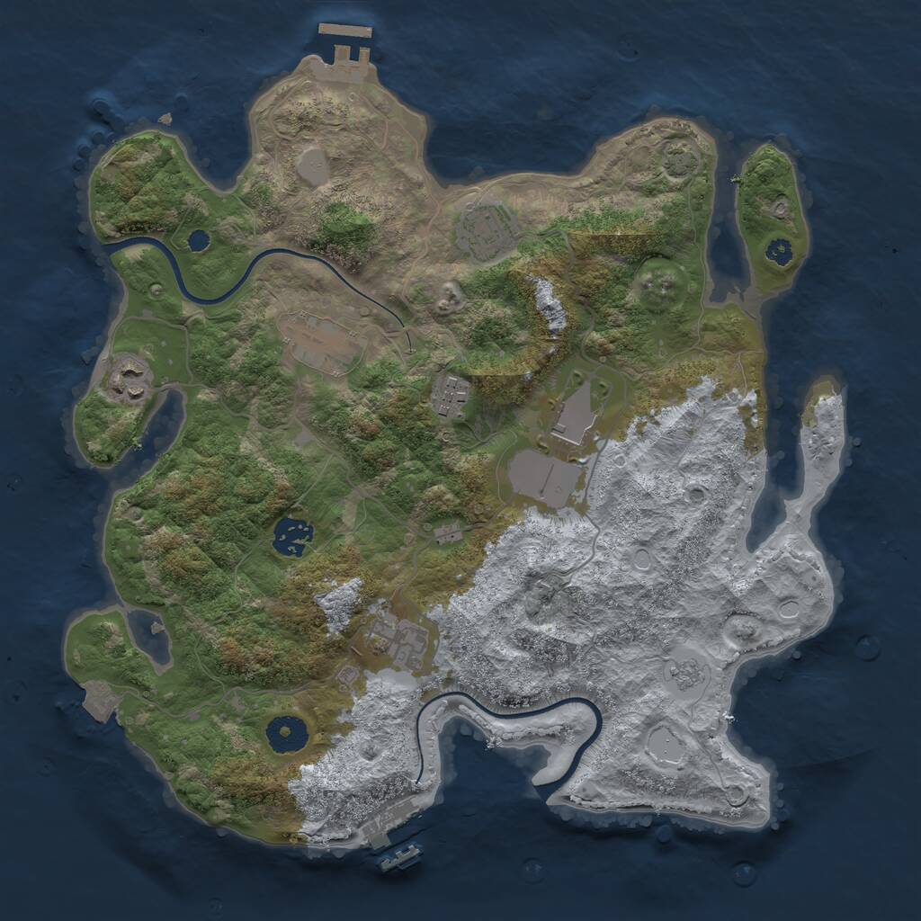 Rust Map: Procedural Map, Size: 3500, Seed: 1752768182, 12 Monuments