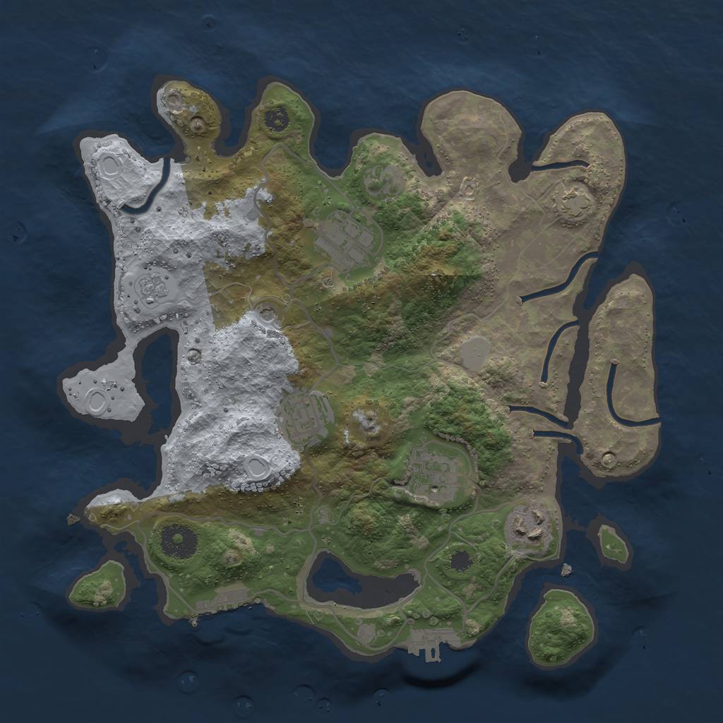 Rust Map: Procedural Map, Size: 3000, Seed: 182765314, 12 Monuments