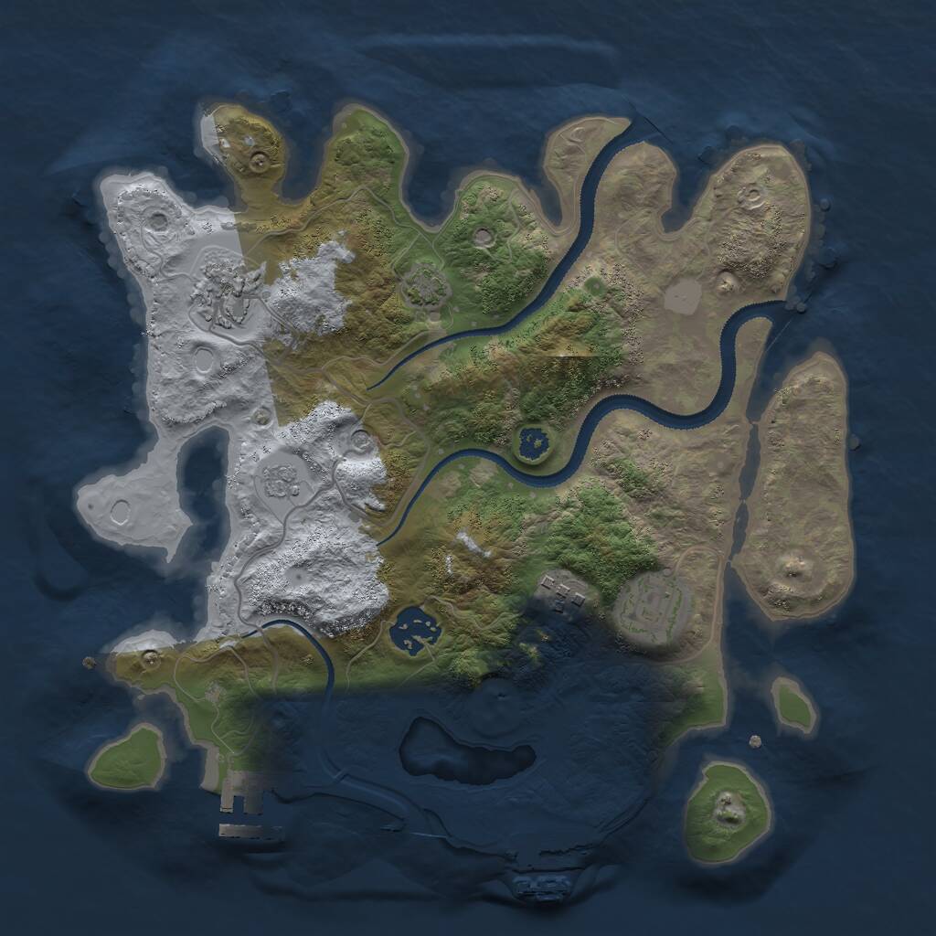 Rust Map: Procedural Map, Size: 3000, Seed: 182765314, 10 Monuments