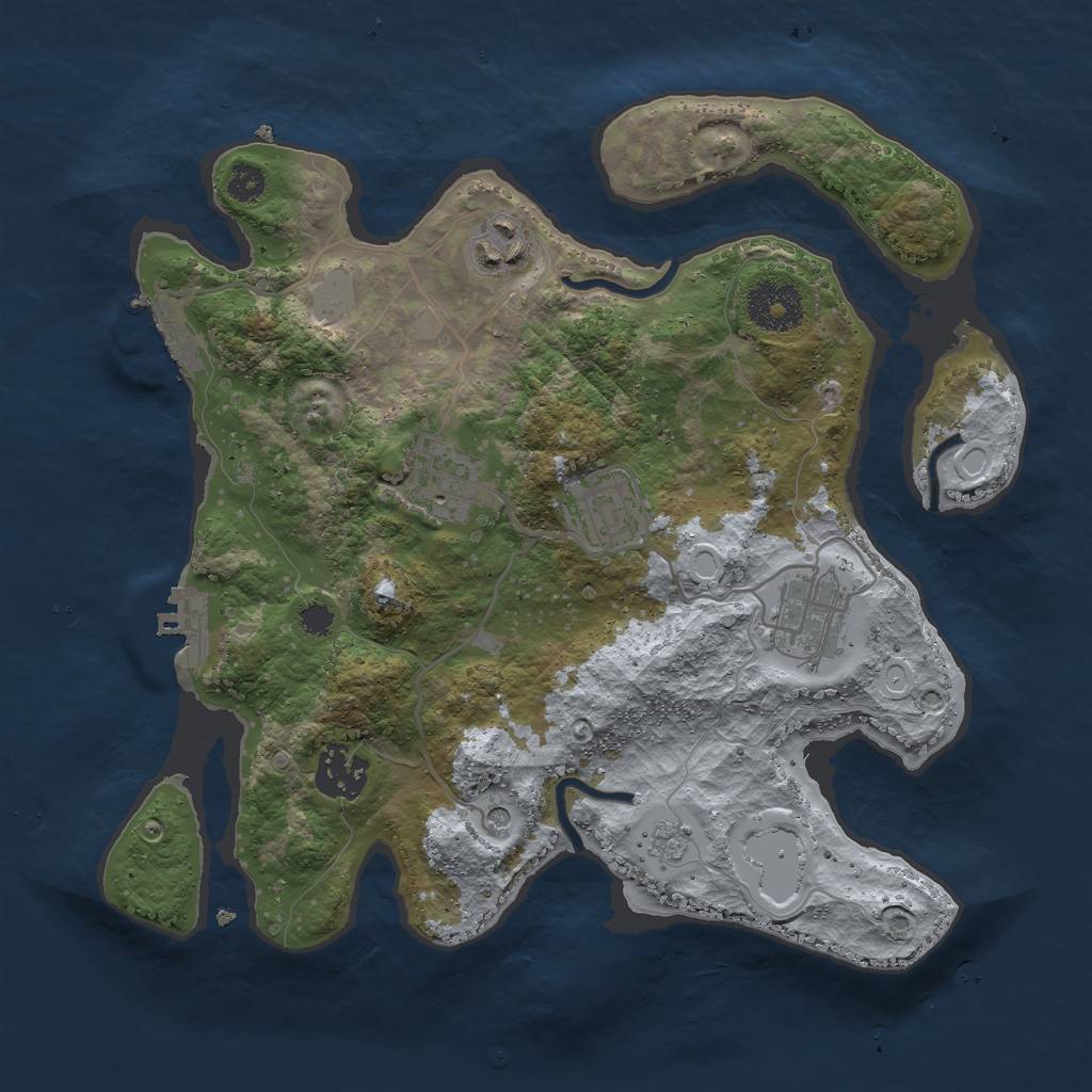 Rust Map: Procedural Map, Size: 3000, Seed: 5672189, 14 Monuments