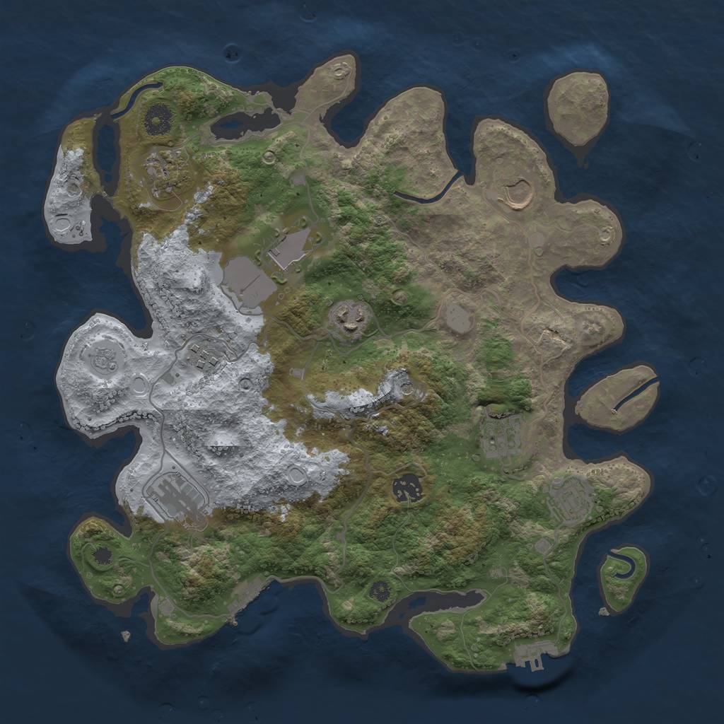 Rust Map: Procedural Map, Size: 3600, Seed: 315, 18 Monuments