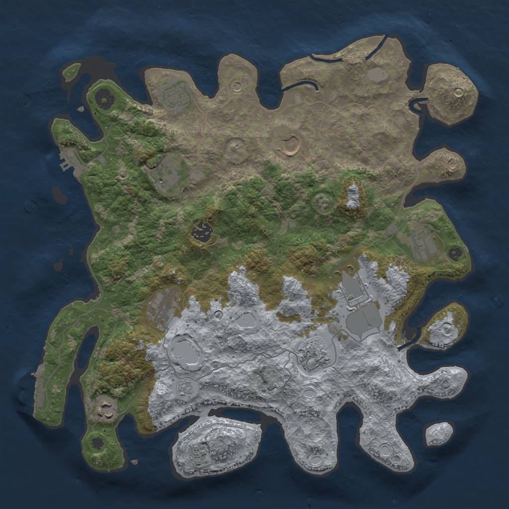 Rust Map: Procedural Map, Size: 3850, Seed: 5453312, 19 Monuments