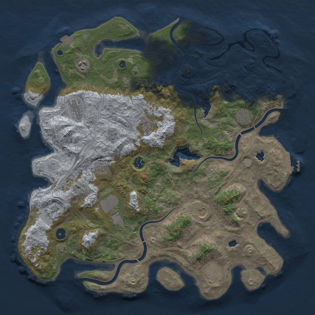 Rust Map: Procedural Map, Size: 4500, Seed: 5846257, 17 Monuments