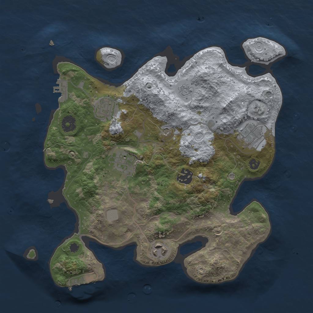 Rust Map: Procedural Map, Size: 3000, Seed: 1640083160, 12 Monuments