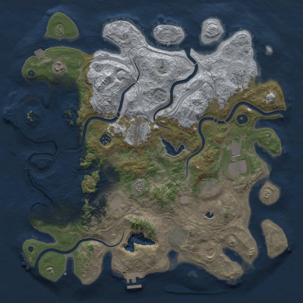 Rust Map: Procedural Map, Size: 4300, Seed: 227849035, 16 Monuments