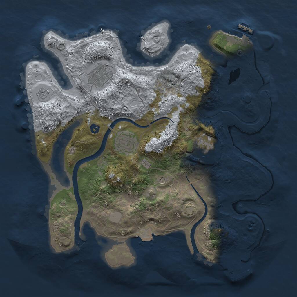 Rust Map: Procedural Map, Size: 3000, Seed: 1903582813, 9 Monuments