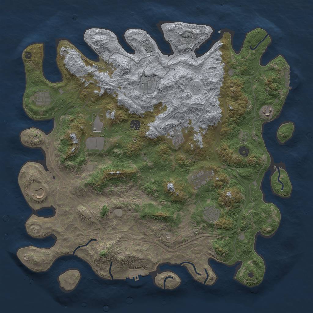 Rust Map: Procedural Map, Size: 4500, Seed: 858970173, 19 Monuments