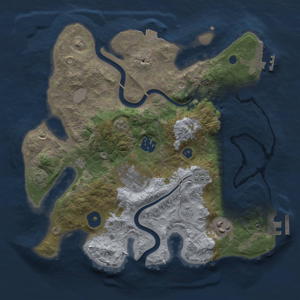 Rust Map: Procedural Map, Size: 3000, Seed: 177917023, 10 Monuments