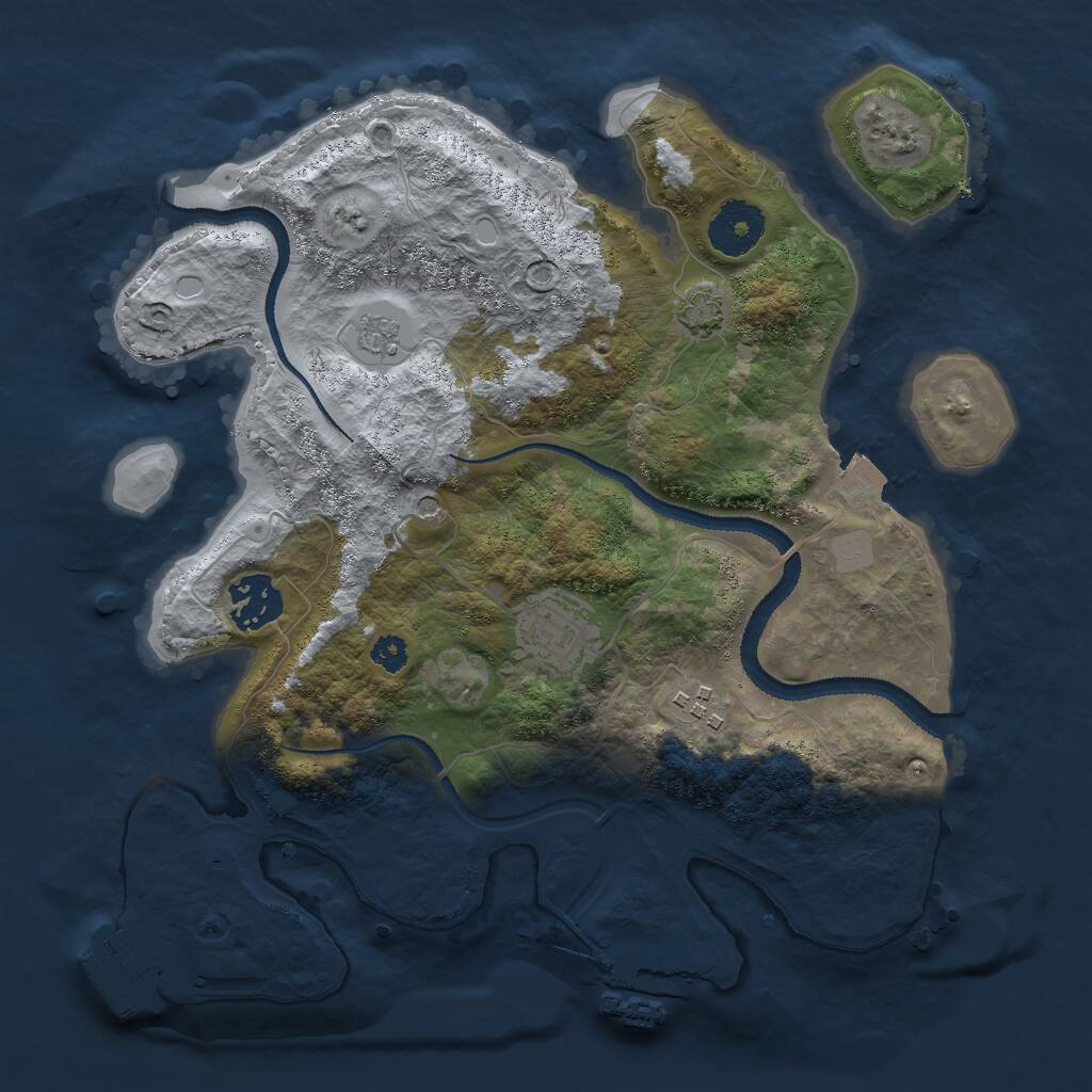 Rust Map: Procedural Map, Size: 3000, Seed: 9840564, 9 Monuments