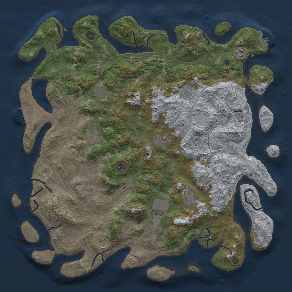 Rust Map: Procedural Map, Size: 4750, Seed: 9969, 19 Monuments