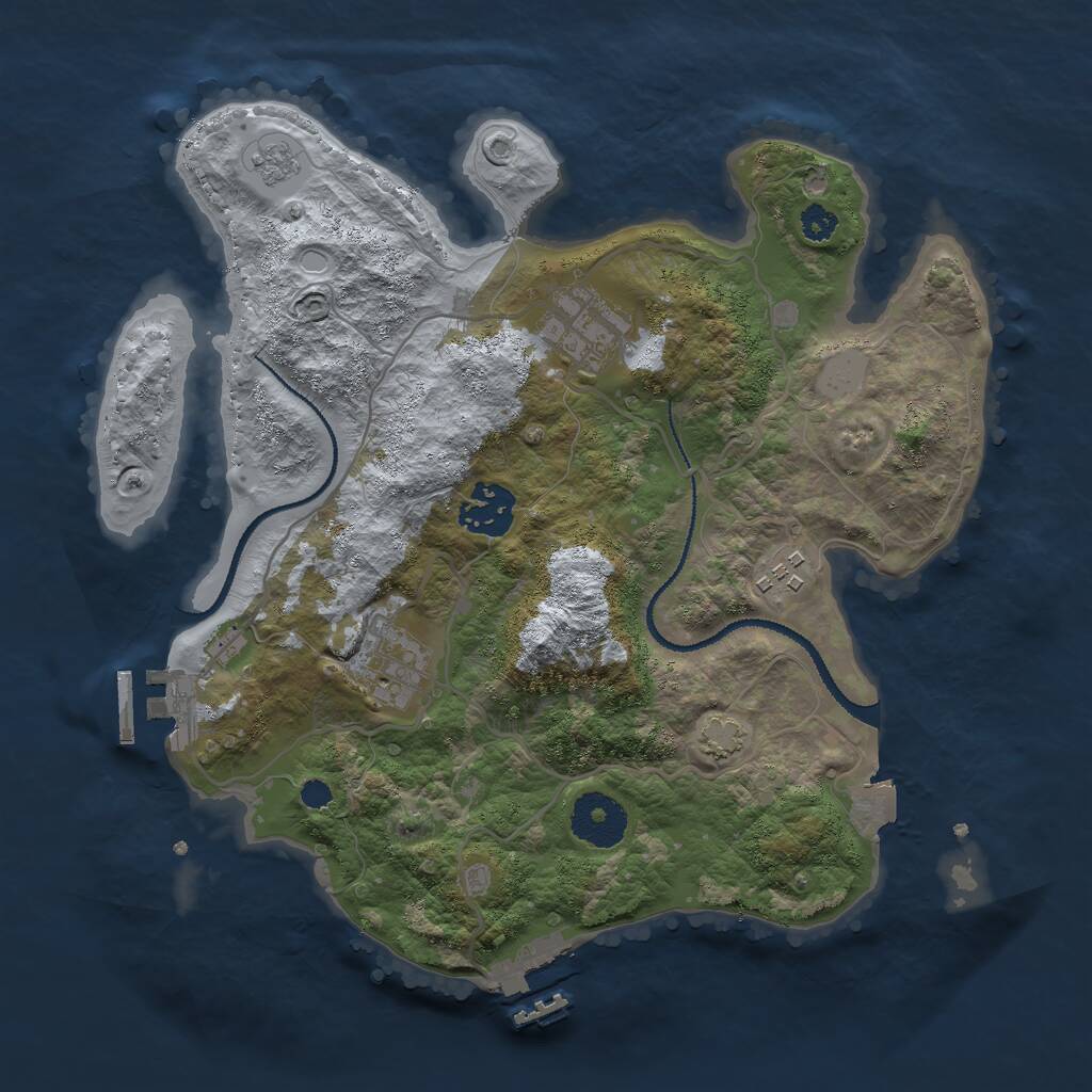 Rust Map: Procedural Map, Size: 3000, Seed: 1514379055, 9 Monuments