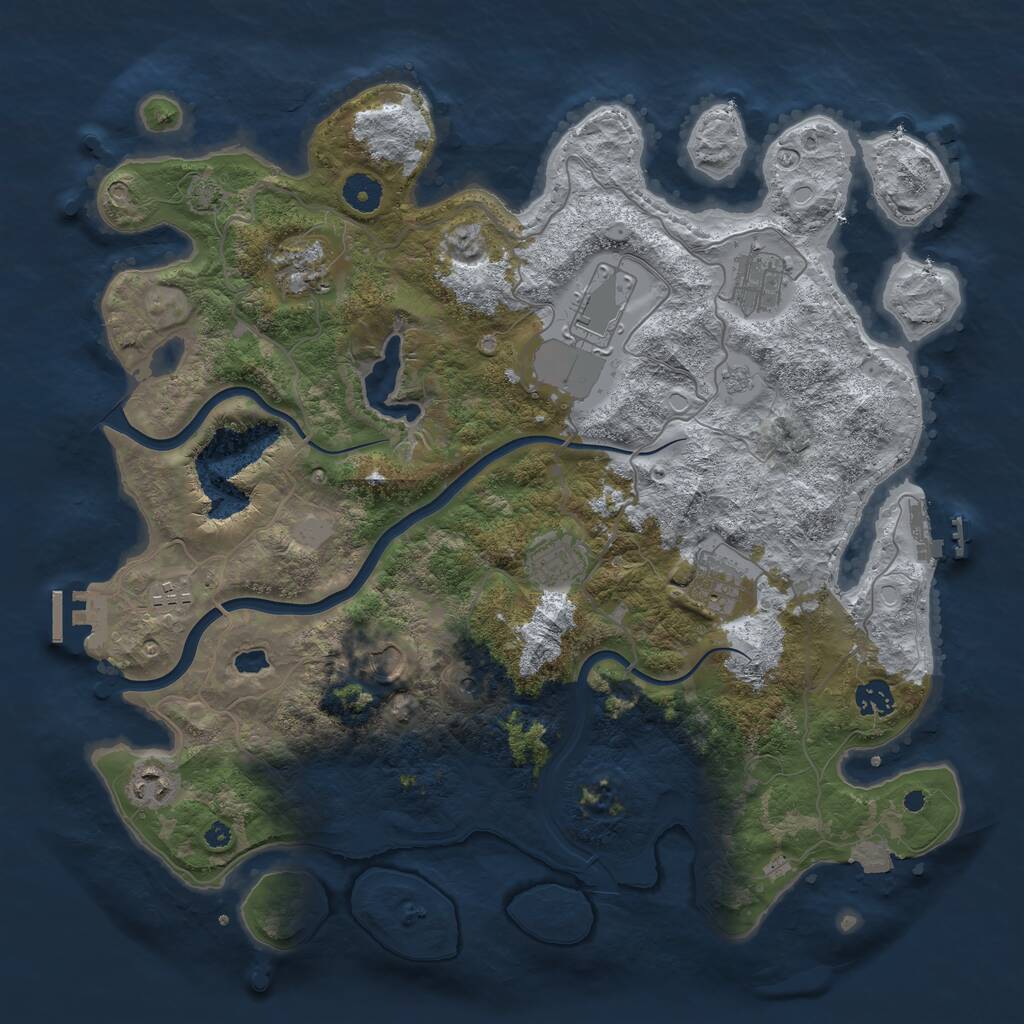 Rust Map: Procedural Map, Size: 4000, Seed: 1995973081, 15 Monuments