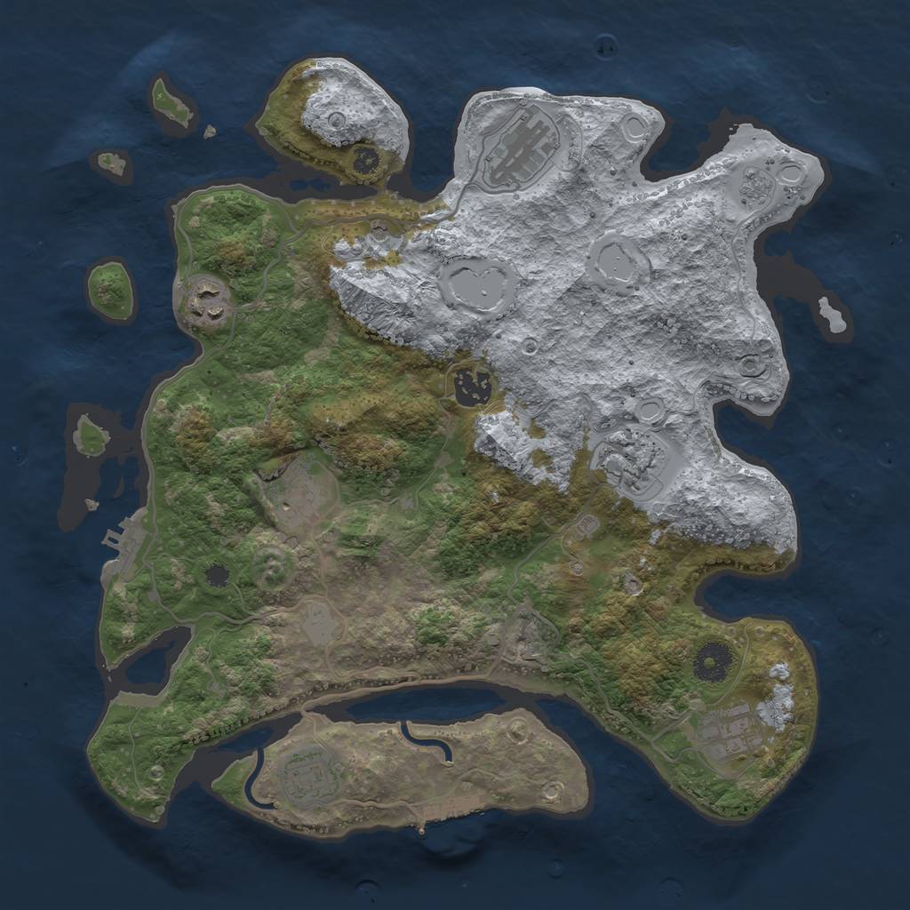 Rust Map: Procedural Map, Size: 3450, Seed: 1300, 16 Monuments