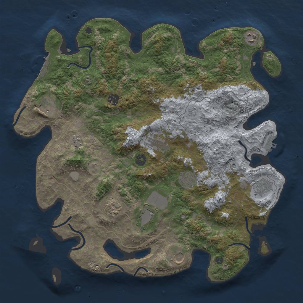 Rust Map: Procedural Map, Size: 4000, Seed: 335287, 19 Monuments