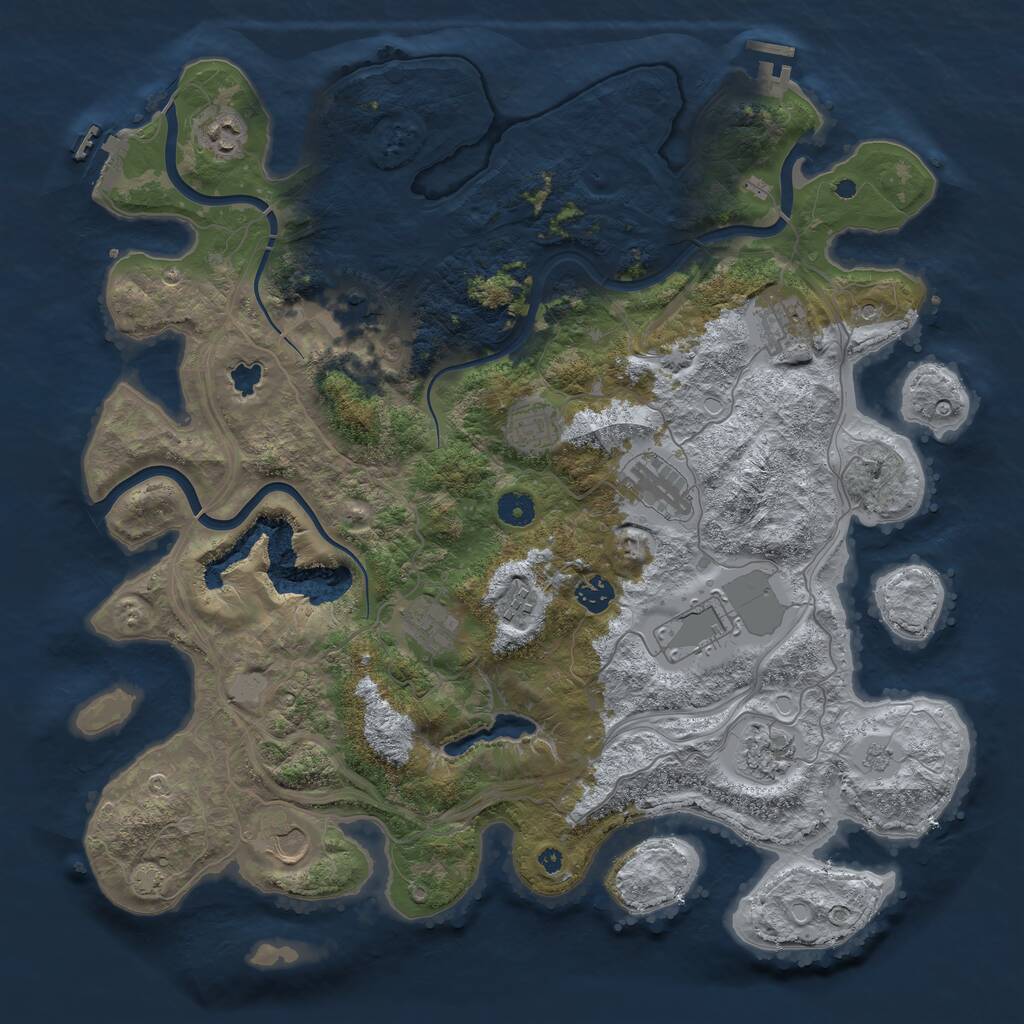 Rust Map: Procedural Map, Size: 4250, Seed: 75896340, 17 Monuments