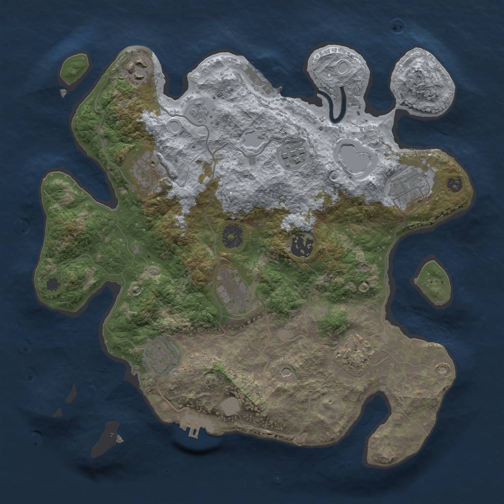 Rust Map: Procedural Map, Size: 3250, Seed: 9752, 17 Monuments