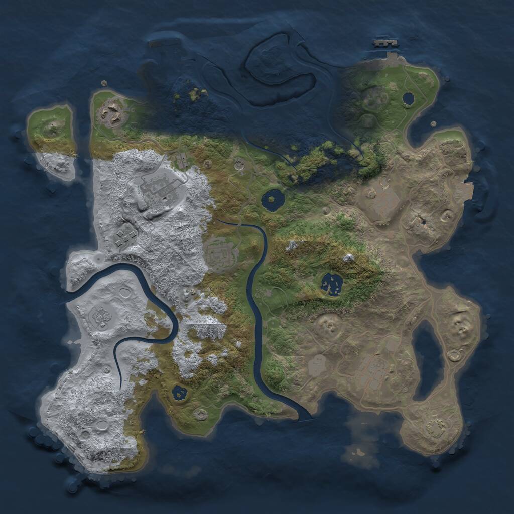 Rust Map: Procedural Map, Size: 3450, Seed: 1000, 13 Monuments