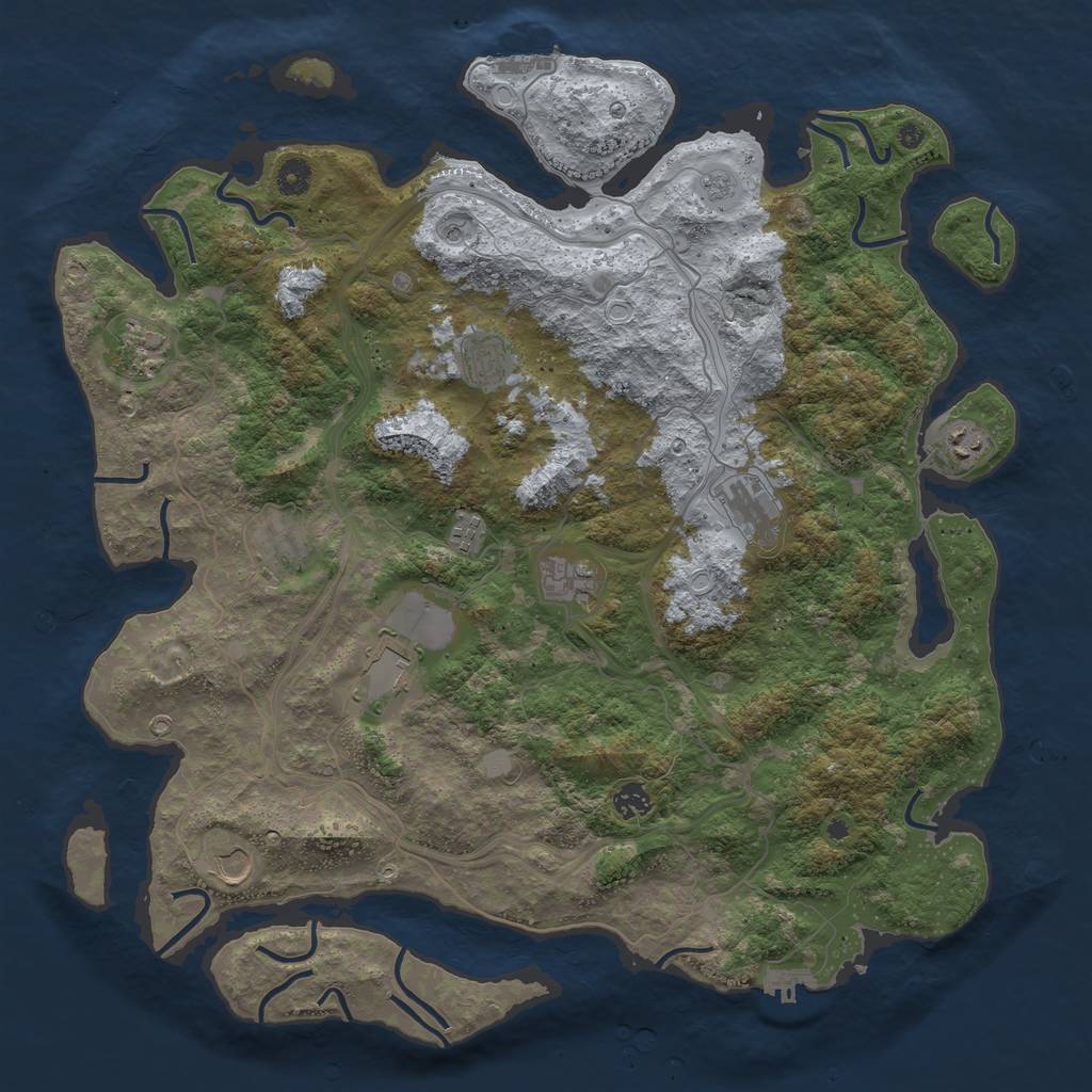 Rust Map: Procedural Map, Size: 4500, Seed: 2017299149, 17 Monuments