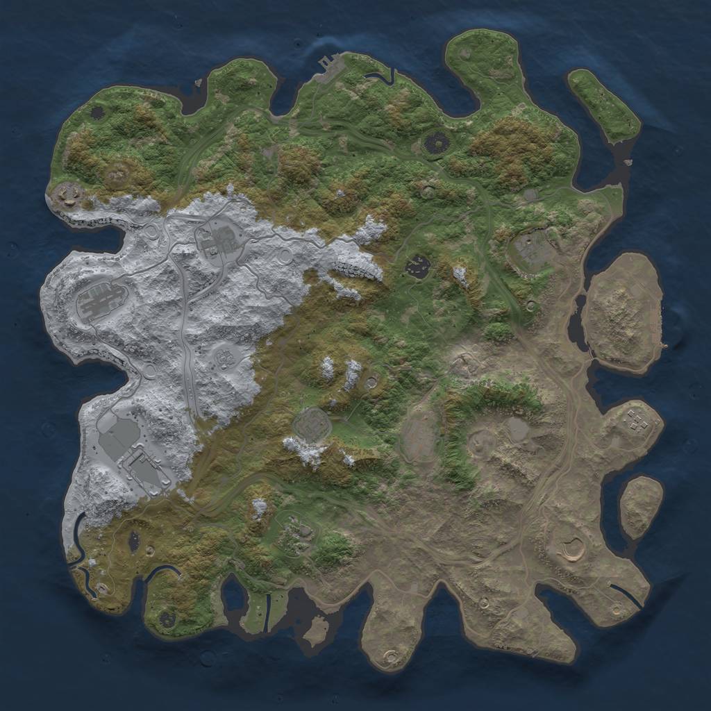 Rust Map: Procedural Map, Size: 4500, Seed: 2015475816, 20 Monuments