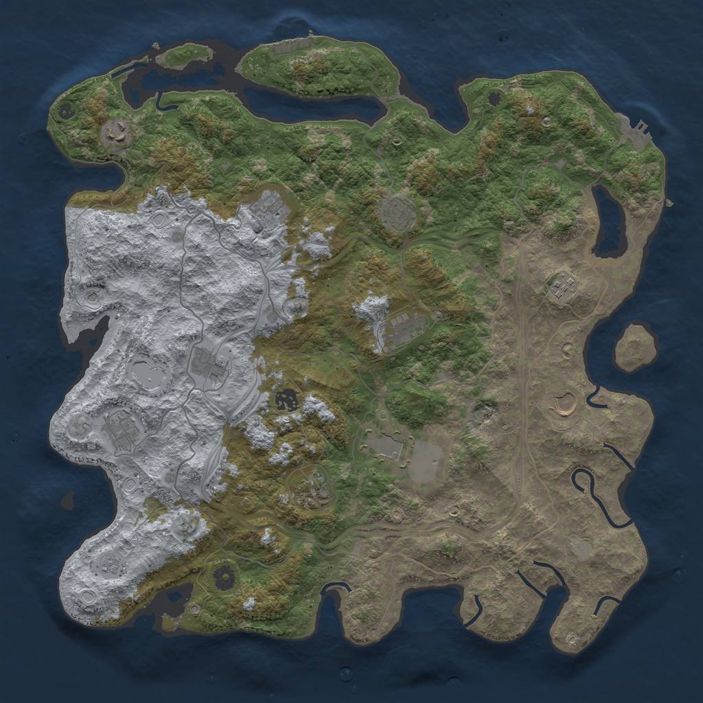 Rust Map: Procedural Map, Size: 4500, Seed: 5694172, 20 Monuments