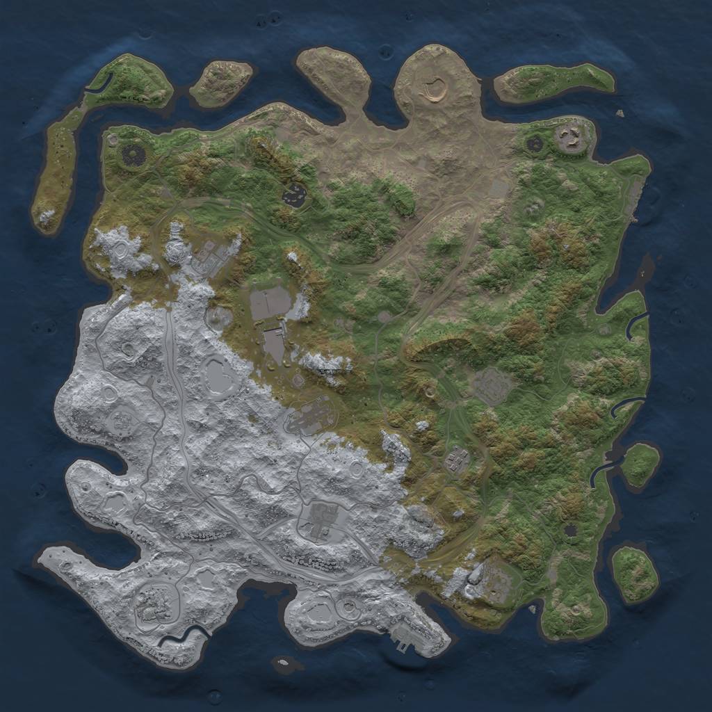 Rust Map: Procedural Map, Size: 4500, Seed: 564178, 20 Monuments