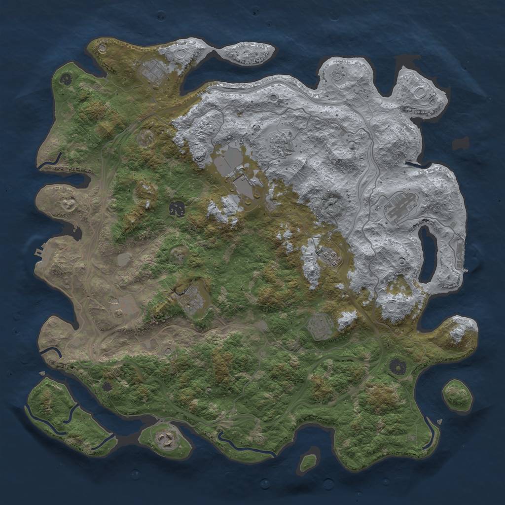Rust Map: Procedural Map, Size: 4500, Seed: 7011992, 19 Monuments