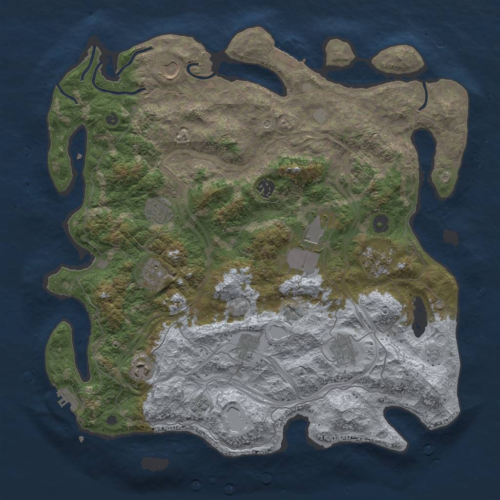 Rust Map: Procedural Map, Size: 4250, Seed: 809155904, 19 Monuments