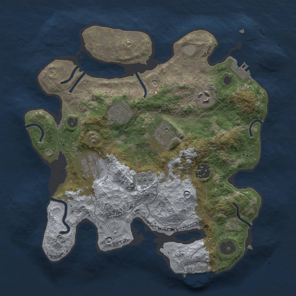 Rust Map: Procedural Map, Size: 3000, Seed: 26145, 15 Monuments