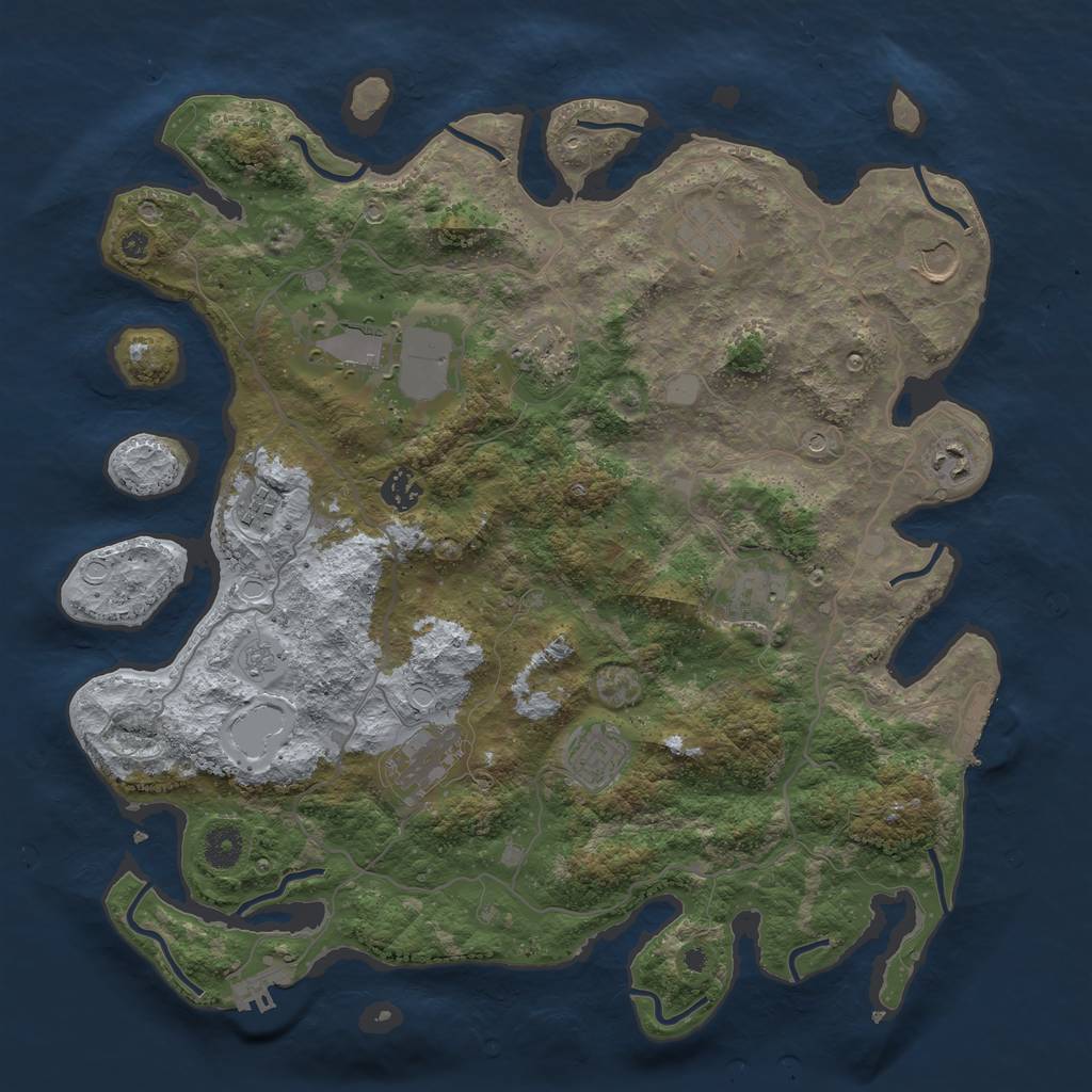 Rust Map: Procedural Map, Size: 4000, Seed: 1468997285, 19 Monuments
