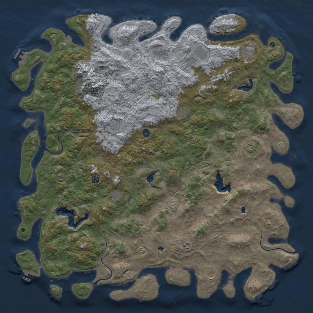 Rust Map: Procedural Map, Size: 5999, Seed: 969225095, 17 Monuments