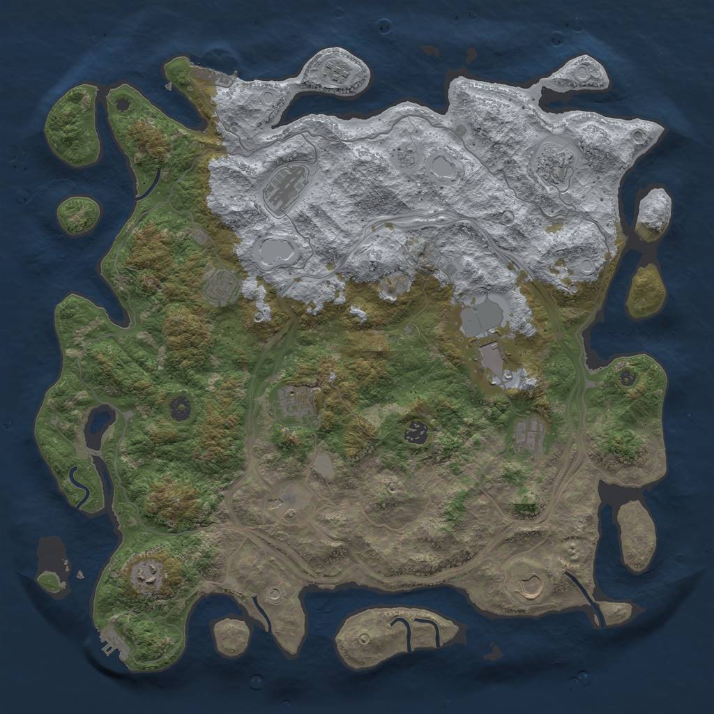 Rust Map: Procedural Map, Size: 4500, Seed: 45439638, 20 Monuments