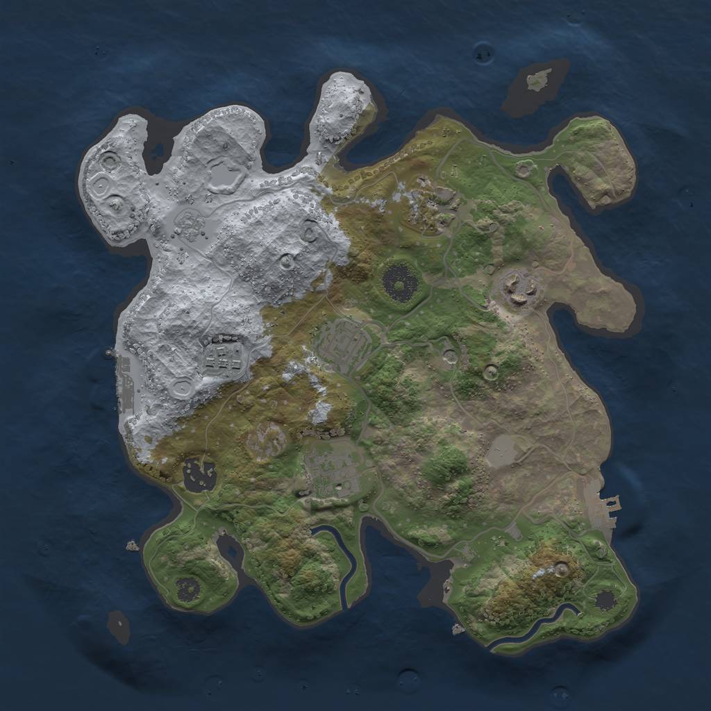 Rust Map: Procedural Map, Size: 3000, Seed: 680852486, 15 Monuments