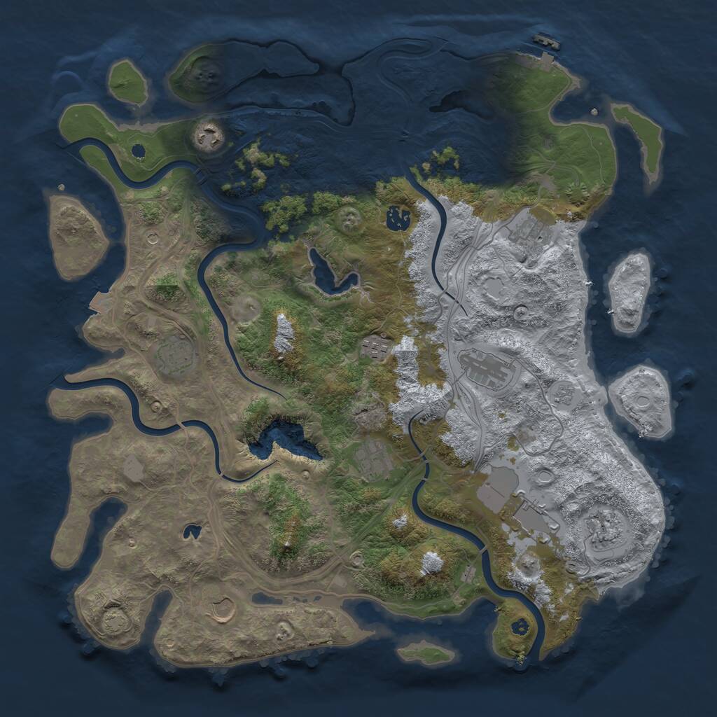 Rust Map: Procedural Map, Size: 4250, Seed: 591132965, 15 Monuments