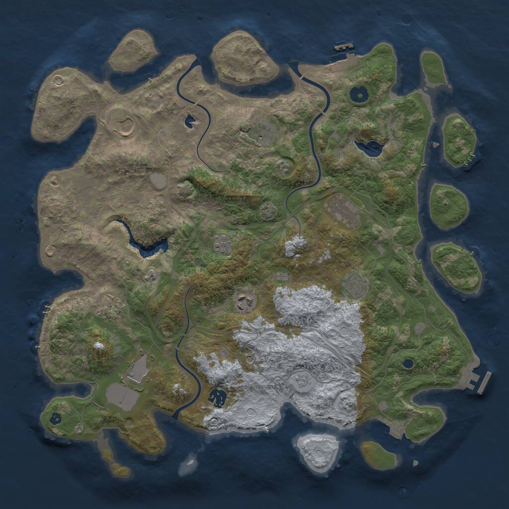 Rust Map: Procedural Map, Size: 4250, Seed: 4909361, 15 Monuments
